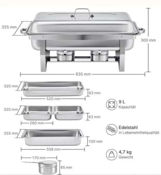 Chafing Dish Maße