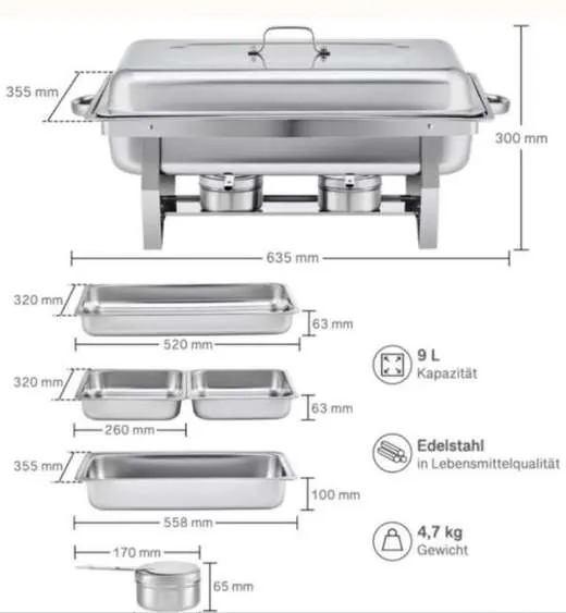 Chafing Dish Maße